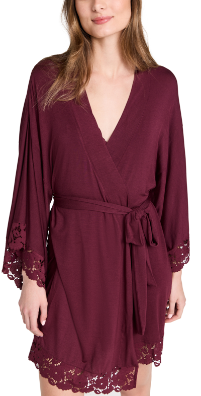 Eberjey Naya The Mademoiselle Kimono Dressing Gown In Mulberry