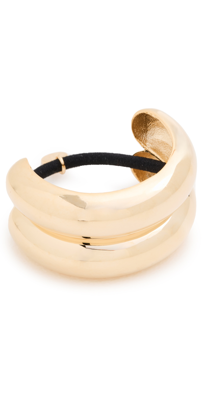 Lelet Ny Glossy Double Arch Ponytail Hair Tie In Gold