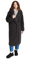 Ugg Gertrude Long Teddy Coat Ink Black In Ink Black