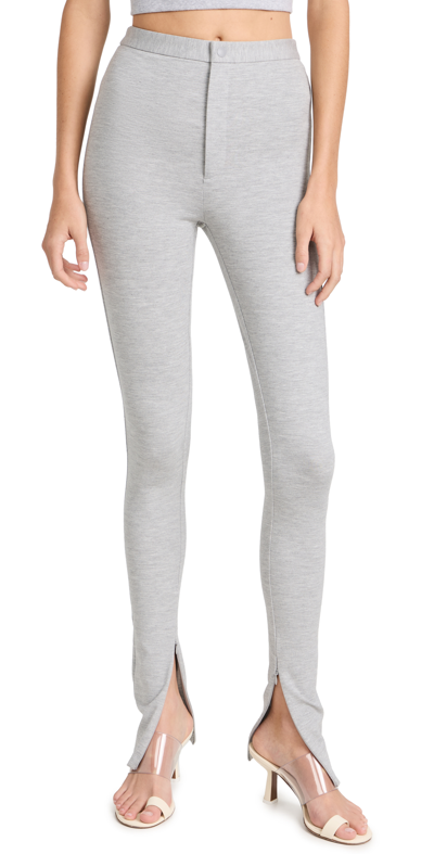 Wardrobe.nyc Jersey Split-hem Leggings In Grey