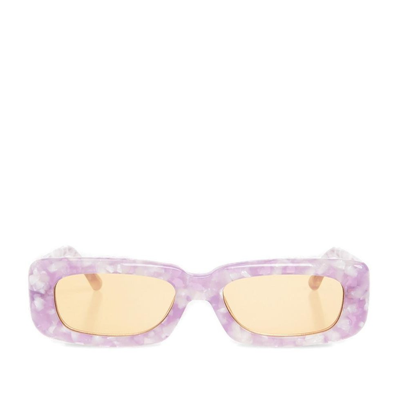 Linda Farrow X The Attico Rectangle Frame Sunglasses In Purple