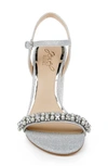 Jewel Badgley Mischka Dee Ankle Strap Sandal In Silver Glitter