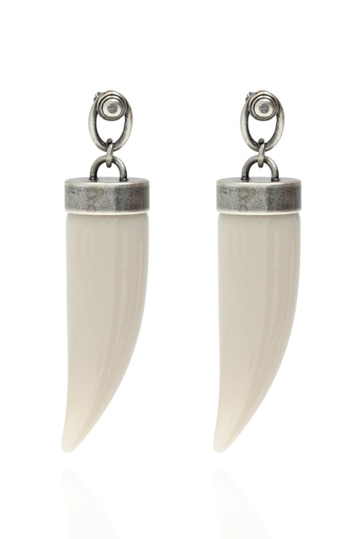 Zadig & Voltaire Horn Dropped Earrings In White
