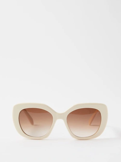 Celine Women's Triomphe Square Sunglasses, 55mm In Ivory/brown Gradient