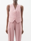 The Frankie Shop Gelso Grain De Poudre And Satin Vest In Pink