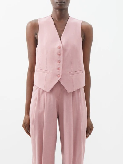 The Frankie Shop Gelso Grain De Poudre And Satin Vest In Pink