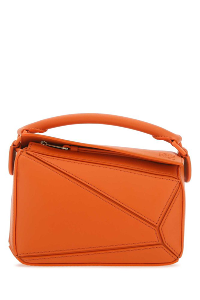 Loewe Puzzle Anagram Mini Top Handle Bag In Orange