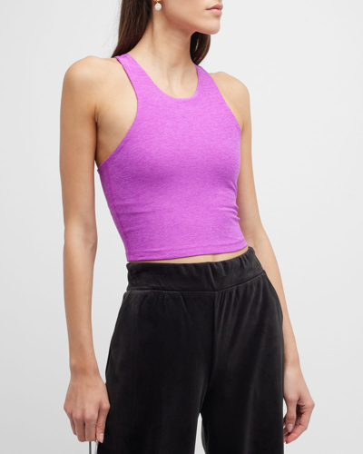 Beyond Yoga Focus Cropped Tank Top In Vivid Plum Heathe