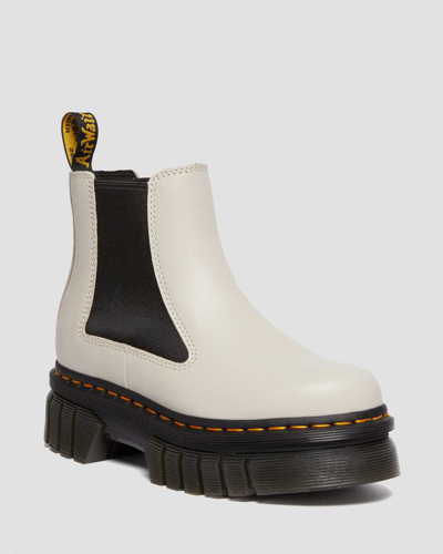 Dr. Martens' Audrick Cobblestone Leather Platform Chelsea Boots In Creme/grau