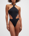 Alaïa Black Trikini One-piece Swimsuit In Noir Alaia