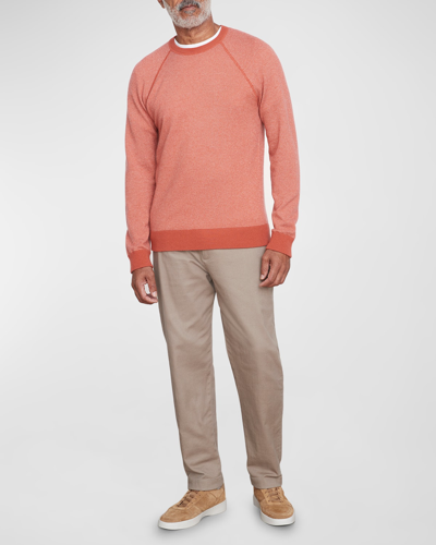 Vince Birdseye Wool & Cashmere Sweater In Burnt Sunset/ Pearl