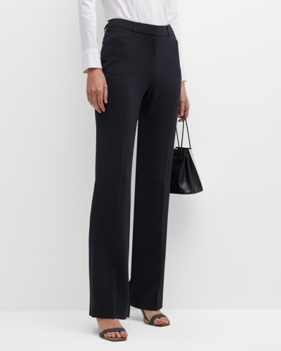 Donna Karan Mid-rise Bootcut Tech Trousers In Black
