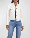Rails Easton Wool Blend Crop Jacket In White