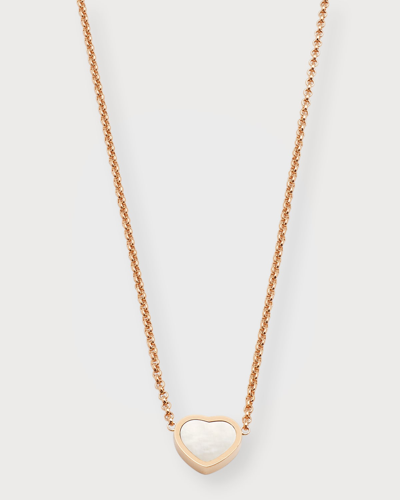 Chopard 18kt Rose Gold My Happy Heart Mother-of-pearl Necklace In Pink