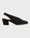 Eileen Fisher Vasa Stretch Knit Slingback Pumps In Black