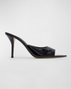 Gia Borghini Perni Patent Stiletto Mule Sandals In Black