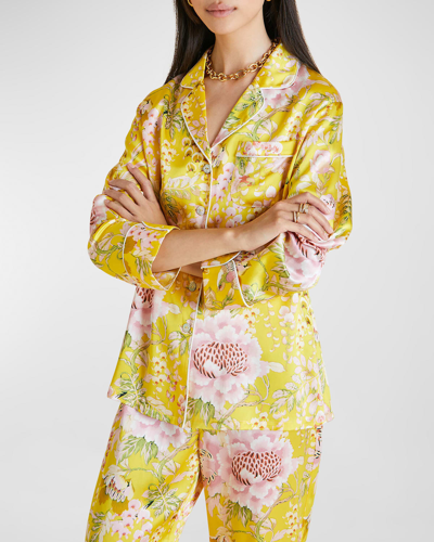 Olivia Von Halle Lila Sabato Floral-print Silk Pajama Set