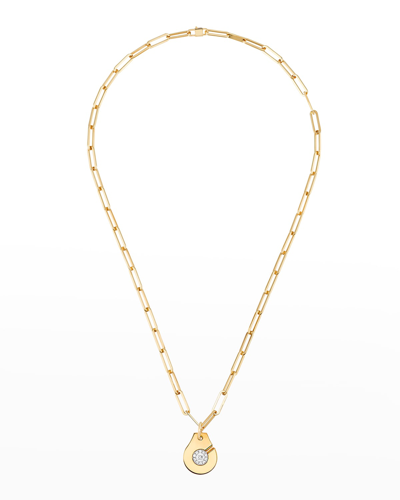 Dinh Van Yellow Gold Menot R15 Diamond Pendant Necklace