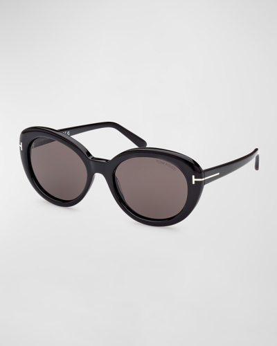 Tom Ford Lily Monochrome Acetate Cat-eye Sunglasses In Black
