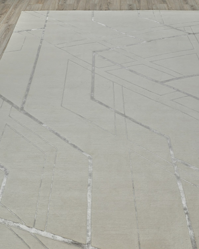 Exquisite Rugs Electra Hand-knotted Rug, 6' X 9' In Silver