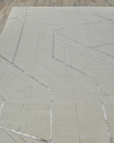 Exquisite Rugs Electra Hand-knotted Rug, 9' X 12' In Silver