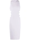 Alaïa Fontana Slash Sleeveless Midi Sweater Dress In Lilac