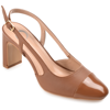 Journee Collection Women's Reignn Cap Toe Slingback Pumps In Tan