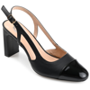 Journee Collection Women's Reignn Cap Toe Slingback Pumps In Black