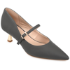 Journee Collection Womens Manza Kitten Heel Mary Jane Pointed Toe Pumps In Pink