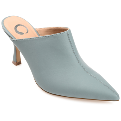 Journee Collection Shiyza Faux Leather Mule Pump In Blue