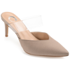 Journee Collection Women's Ollie Lucite Strap Heels Women's Shoes In Tan/beige