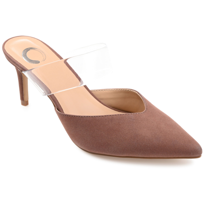 Journee Collection Women's Ollie Lucite Strap Heels In Brown