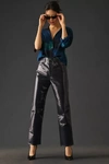 Agolde 90s Pinch Straight-leg High-rise Recycled-leather-blend Jeans In Grey