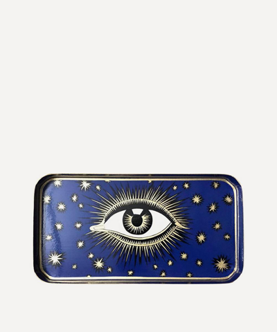 Les Ottomans Iron Hand-painted Eye Tray In Blue