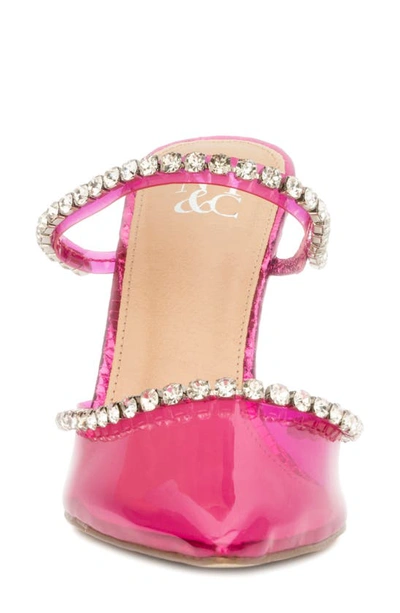 New York And Company Fatima Crystal Embellished Lucite Pump In Pink