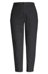 Eileen Fisher Organic Cotton & Hemp High Waist Tapered Ankle Pants In Graphite