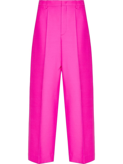 Valentino Crepe Couture Tailored Trousers In Pink
