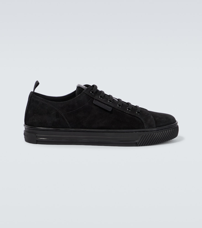 Gianvito Rossi Low Top Suede Trainers In Black_black