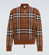 BURBERRY CHECKED CASHMERE BOMBER JACKET