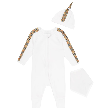 Burberry Baby Vintage Check Cotton-blend Set In White