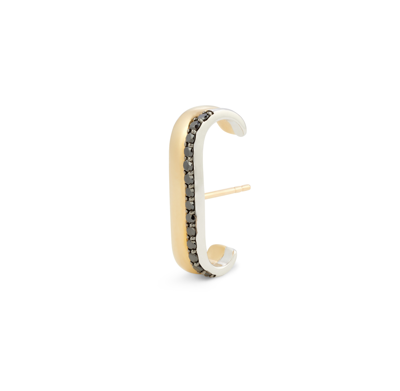 G. Label By Goop Fiene Yellow Gold And Black Pavé Ear Cuff Earring In Yellow Gold,black Diamonds