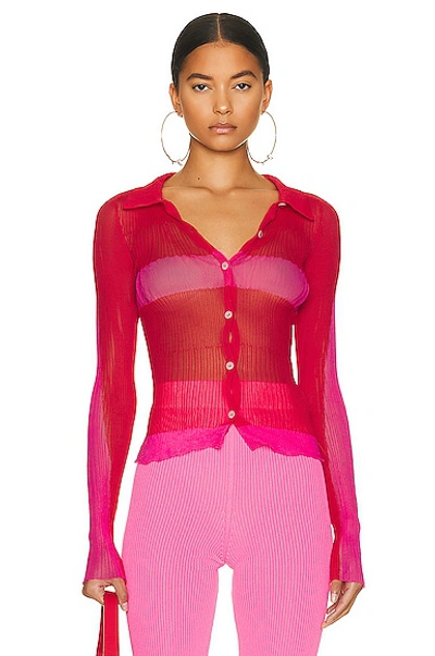 Jacquemus La Chemise Maille Sognu In Red