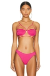 Jacquemus Le Haut De Maillot Signature Bikini Top In Pink