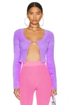 Jacquemus La Maille Neve Manches Longues Cardigan In Purple
