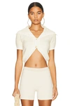 Jacquemus Campana Cropped Button-front Wool Cardigan In Off-white