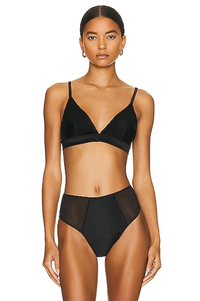 Wolford Stretch Silk Built Up Bralette In Jet Black