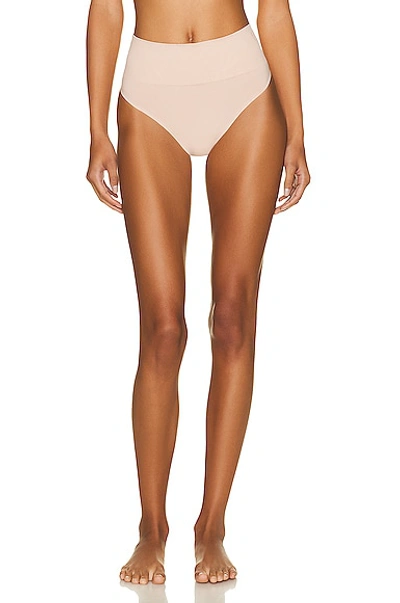 Wolford Beige Light Shaping Seamless Thong In Clay