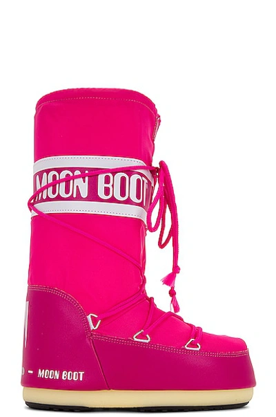 Moon Boot Icon Nylon Fuchsia Snow Boot