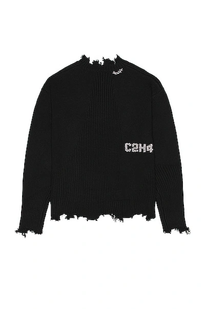 C2h4 Arc Sculpture Knit Sweater In Black