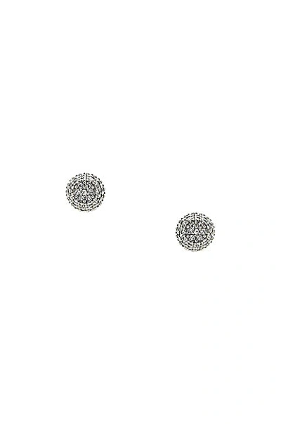 Balenciaga Cagole Stud Earrings In Antique Silver